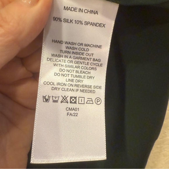 Quince Washable Stretch Silk Forest Green Tank Sz S - Picture 4 of 7